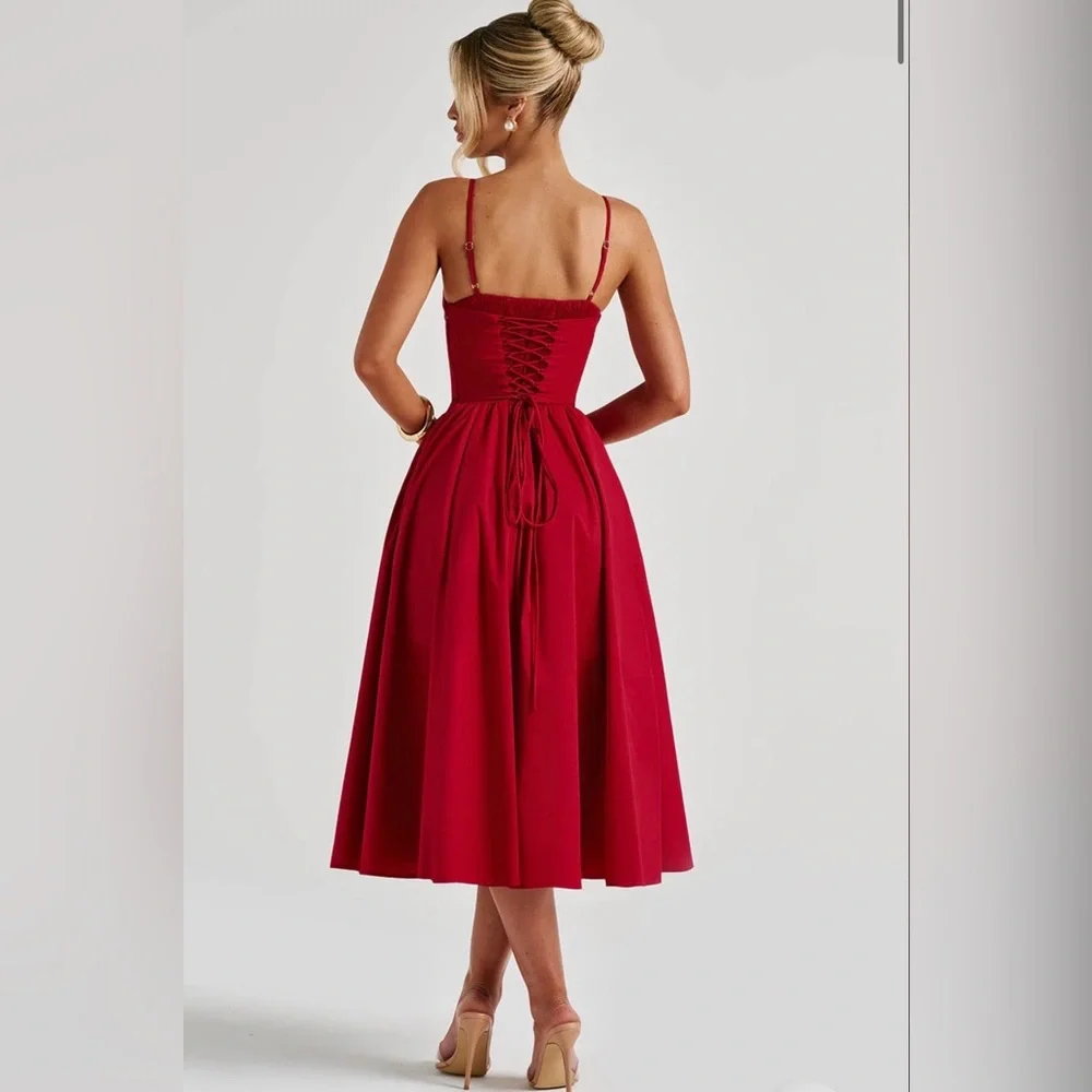 Babyboo Mariella Midi Dress - Red - Picture 2 of 6